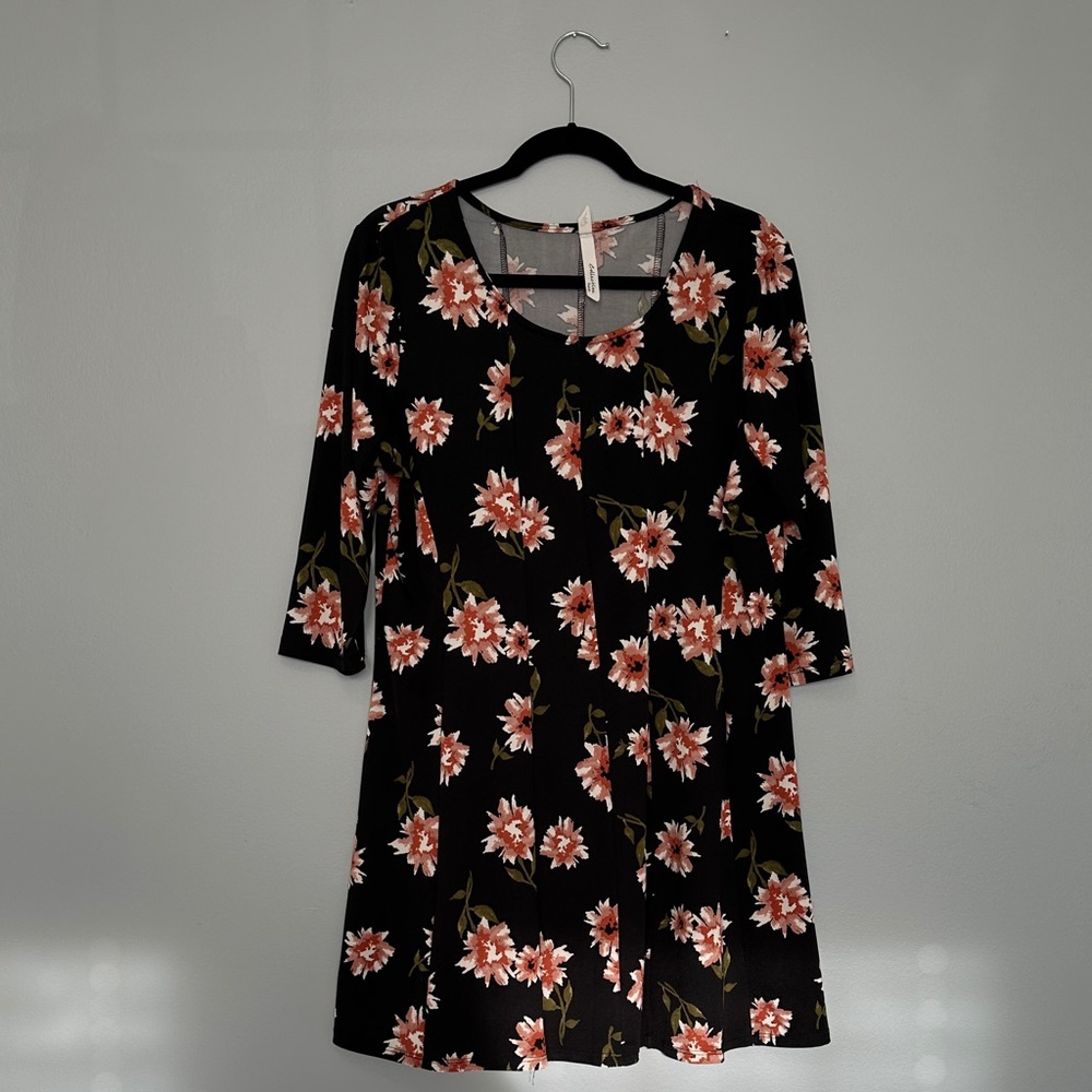Floral Black Dress